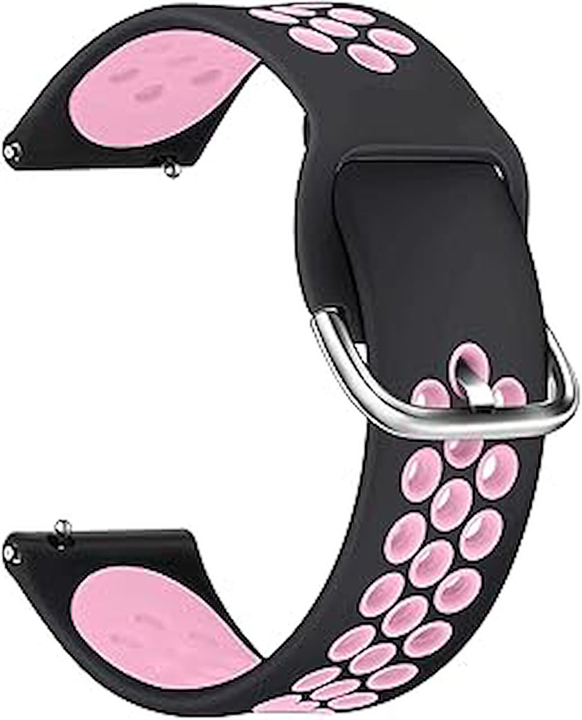 Huawei Watch GT Classic Rainbow Sport Band Kordon Siyah Pembe
