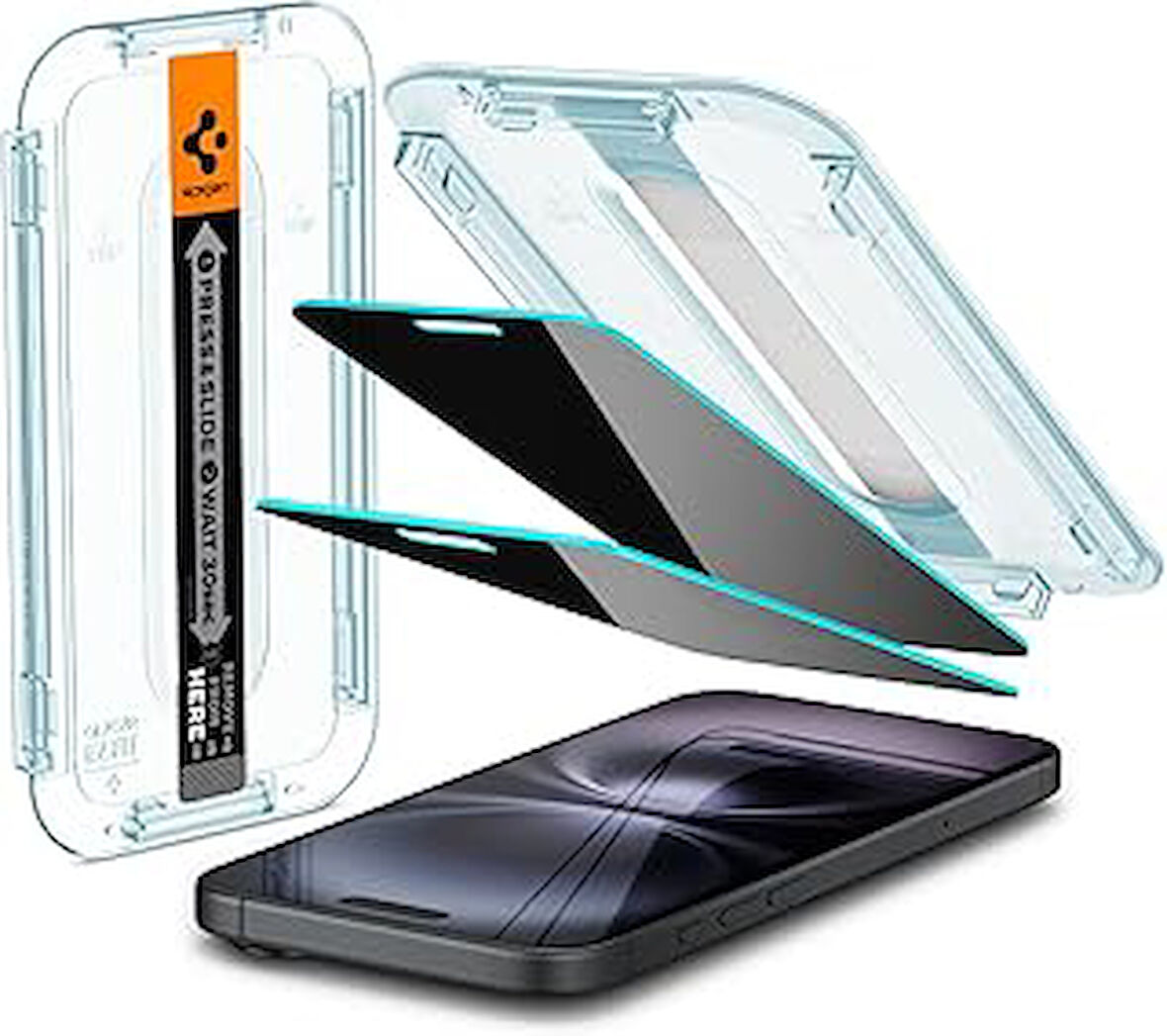 Spigen Iphone 16 Plus / Iphone 15 Plus Hayalet Cam Ekran Koruyucu Kolay Kurulum Glas.Tr Ez Fit Priva