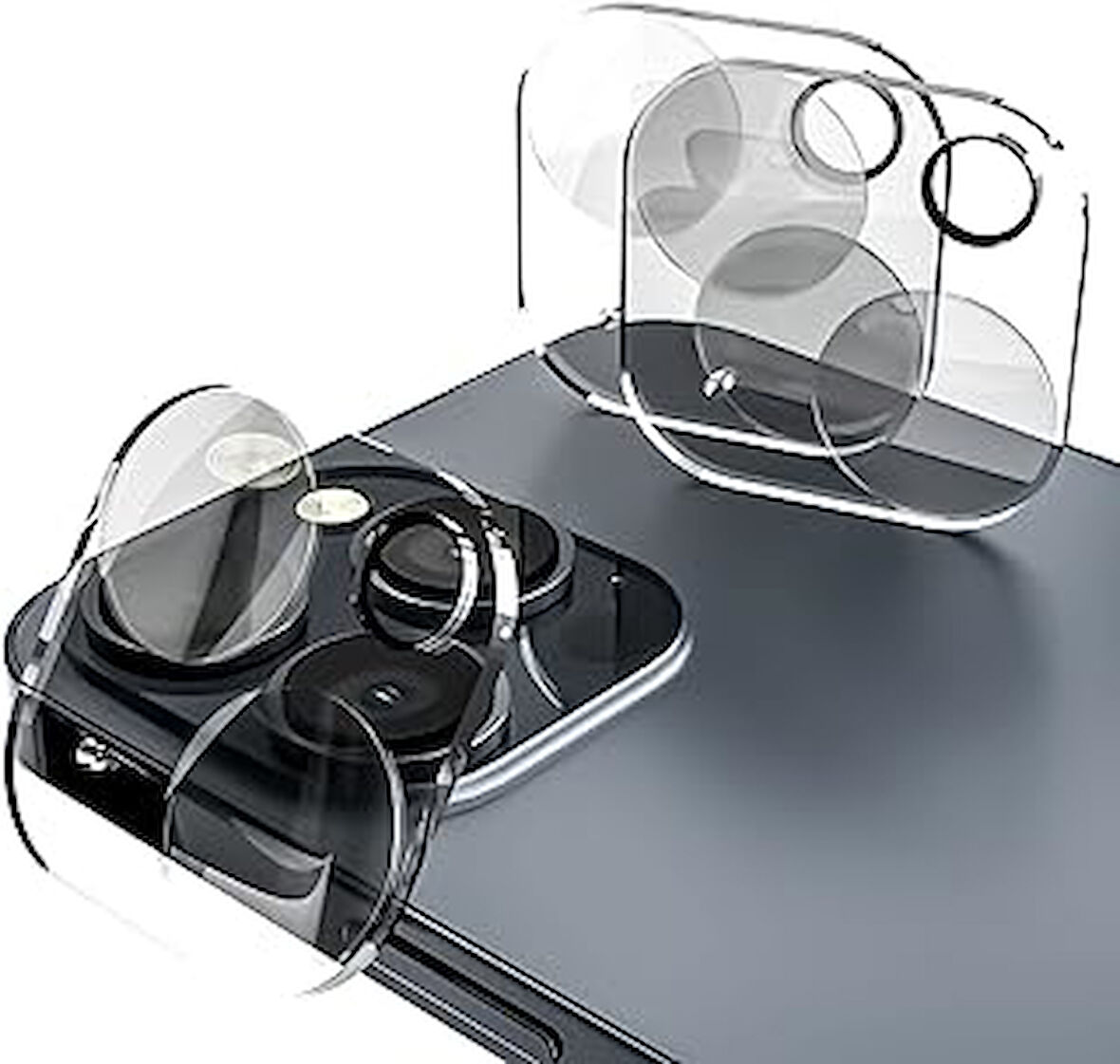 bause iPhone uyumlu 9H Temperli Kamera Lens Koruyucu Kapak - Şeffaf