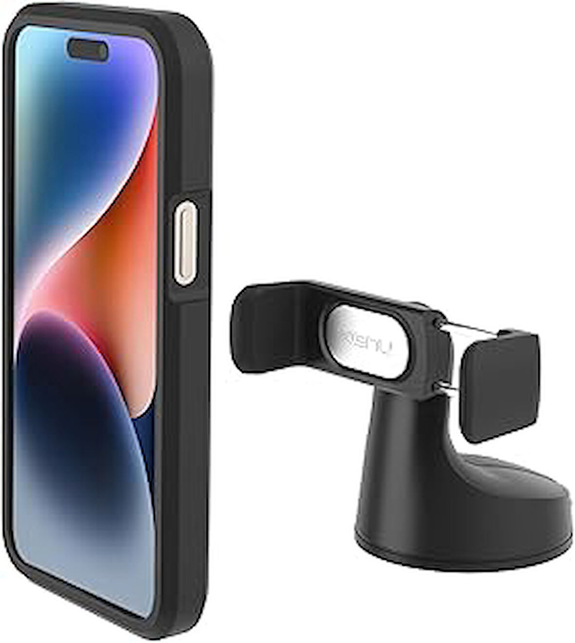 Kenu AB1-KK-NA Airbase Pro Tutucu, Vantuzlu Akıllı Telefon/Phablet için, Siyah,