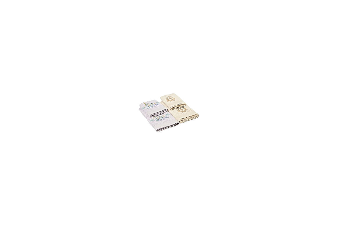 Taç%60 Pamuk%40 Vıscose Muse Hamam Seti Lavanta-Camel 4'Lü Set