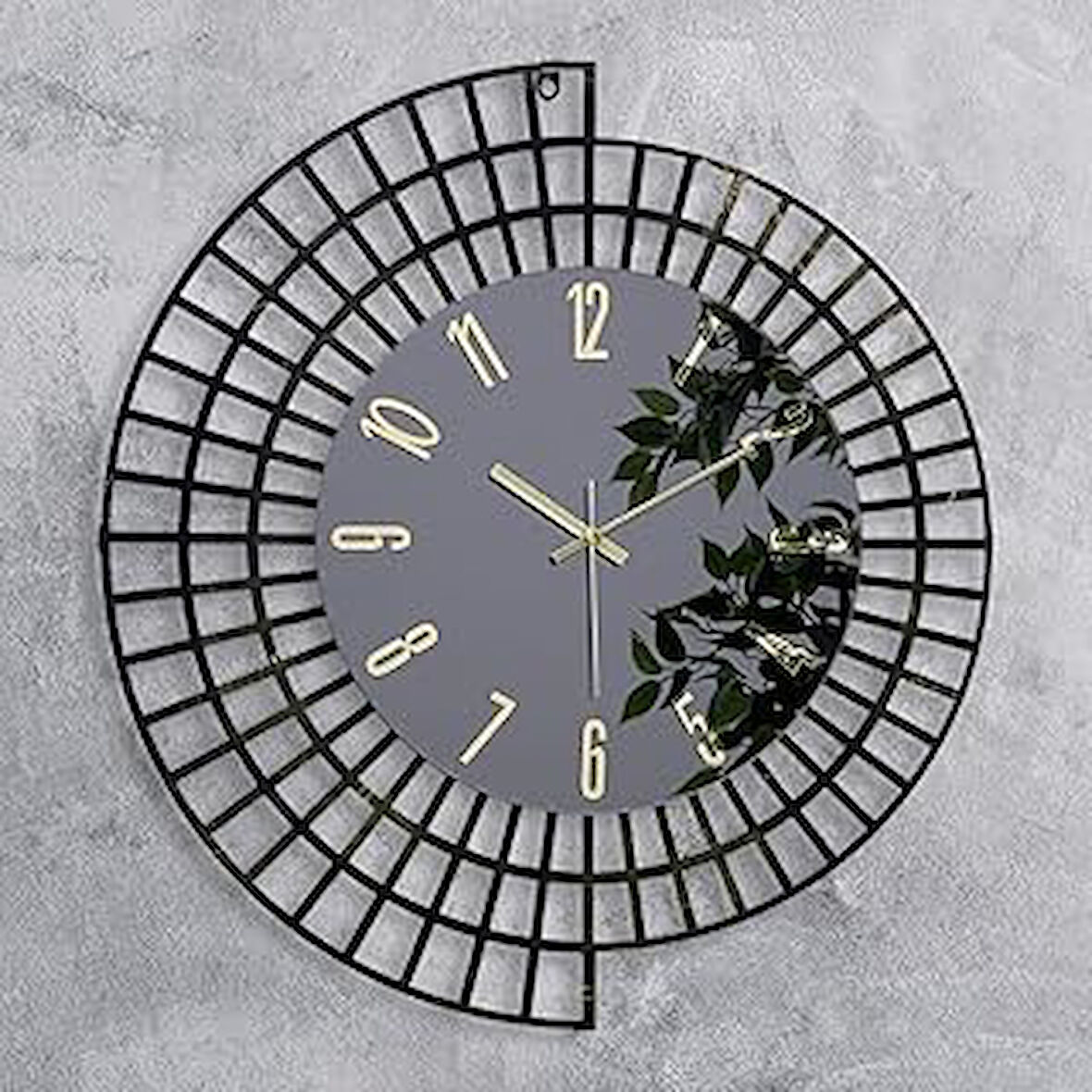 EMORES 60 CM METAL ÇERÇEVE AYNA GÖVDE DEKORATİF DUVAR SAATİ