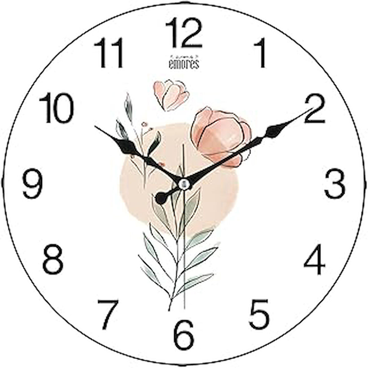 Emores 36 Cm Gerçek Cam Sessiz Mekanizma Duvar Saati