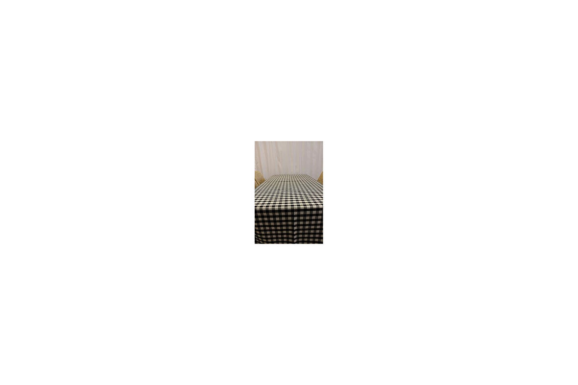 Siyah Beyaz Renk Desenli Full Akrilik Dertsiz Dokuma Masa Örtüsü 150X220 Cm