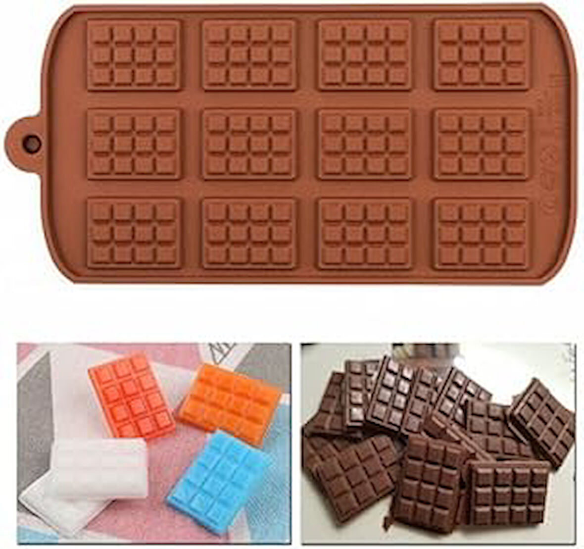 Çikolata Kalıbı Silikon 2 Adet Kalıp Tablet 10,5cm*21,00cm