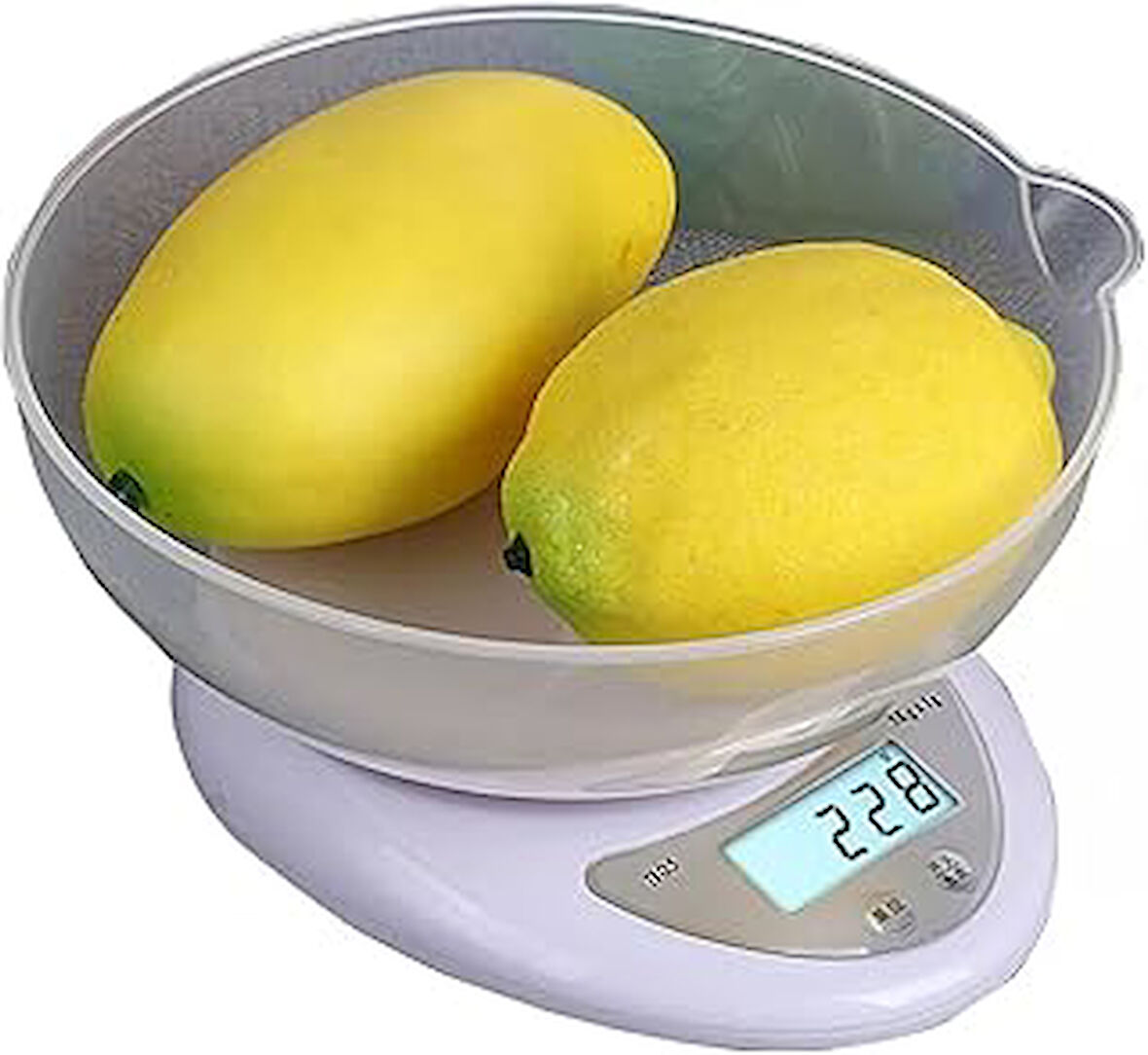 Hobimtek B-05 Dijital Mutfak Terazisi (5Kg / 1Gr) Hassas Tartı Kilo Ölçer Beyaz / 5 Kg Kap Hediyeli