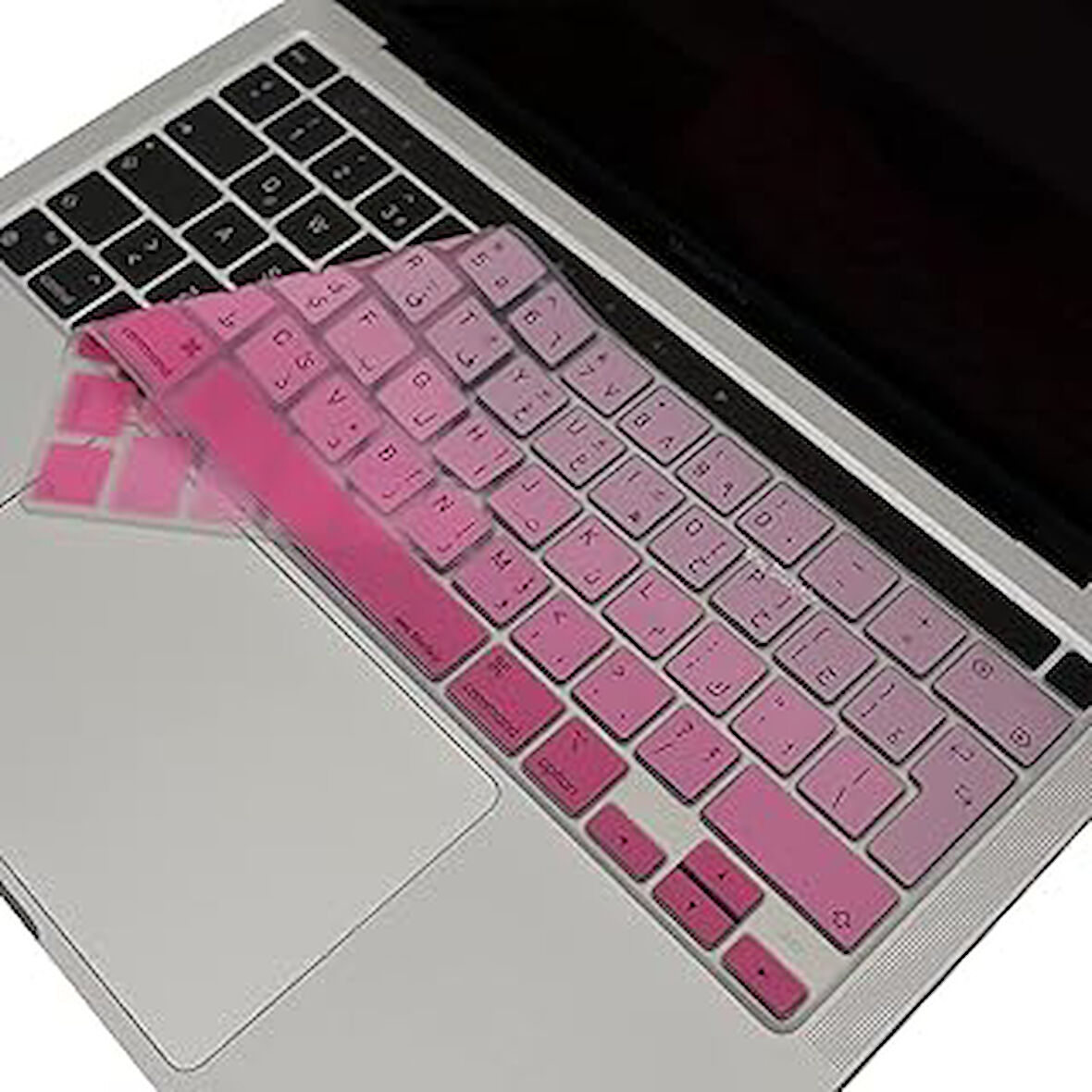 McStorey Macbook Pro Klavye Kılıfı 13 inç M1-M2 UK Arapça A2338 2289 2251 2141 Uyumlu Gradient Pembe