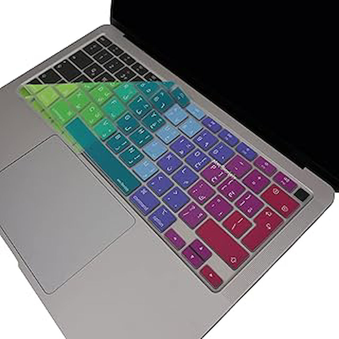 McStorey Arapça Klavye Macbook Air M1 13 inç Kılıf A2337 A2179 UK Enter ile Uyumlu Dazzle Pembe Yeşil