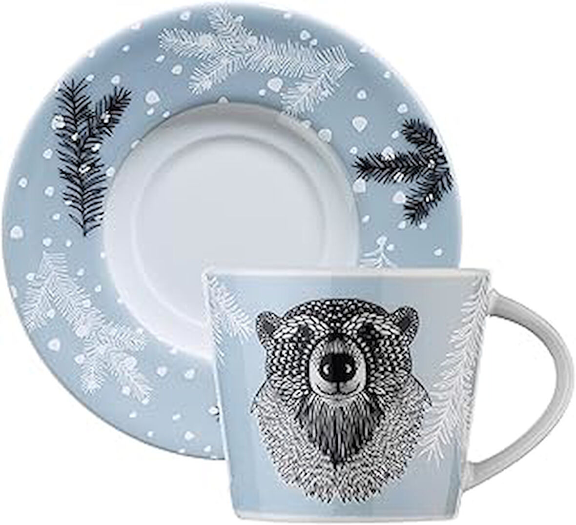 Kütahya Porselen Snowy 4 Parça 2 Kişilik Kahve Takımı, 100 Ml