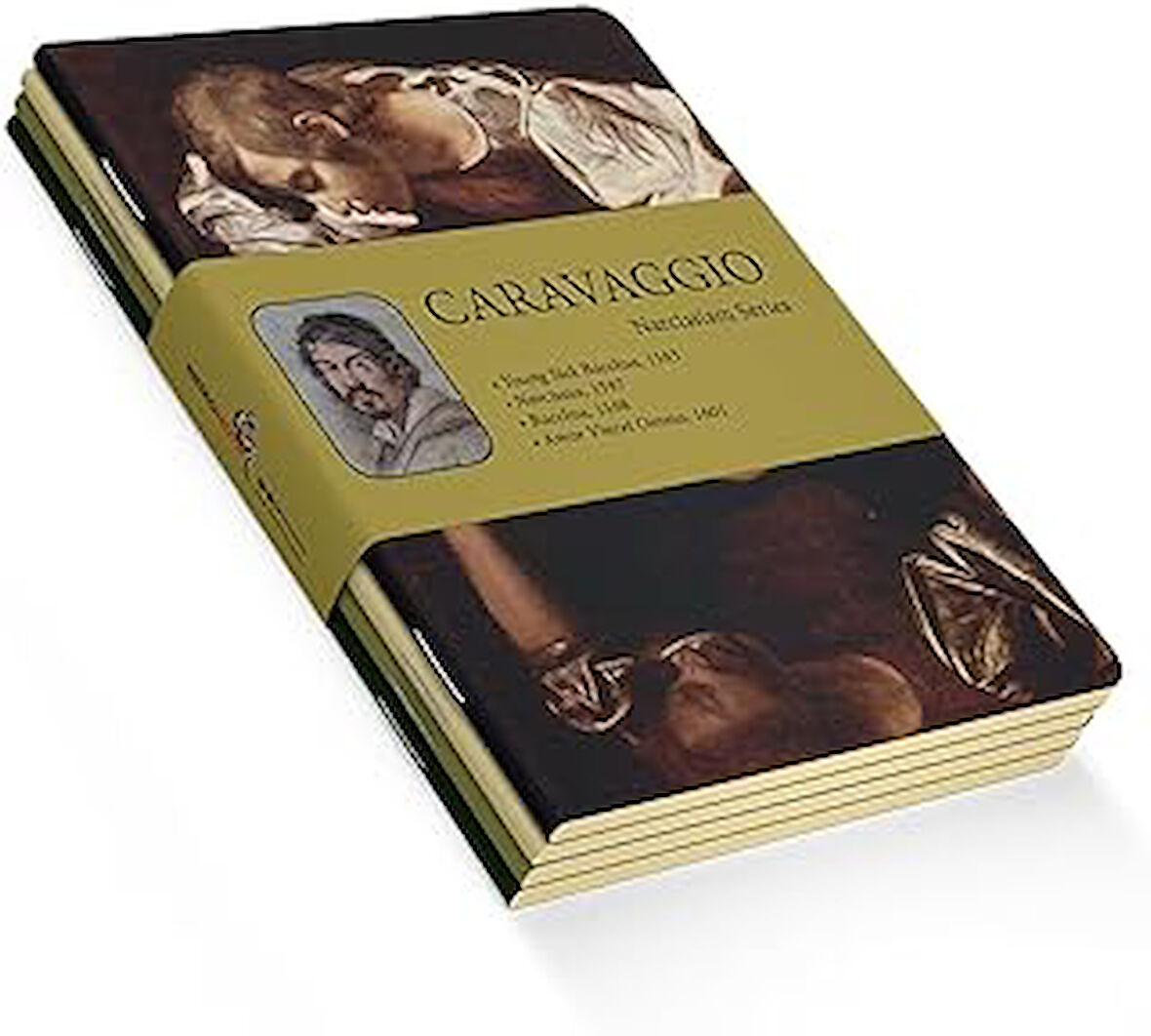 Retronote Narcissism Series - A5, Caravaggio 4'Lü Defter Seti I, Çizgisiz, Toplam 256 Sayfa, Her Bir