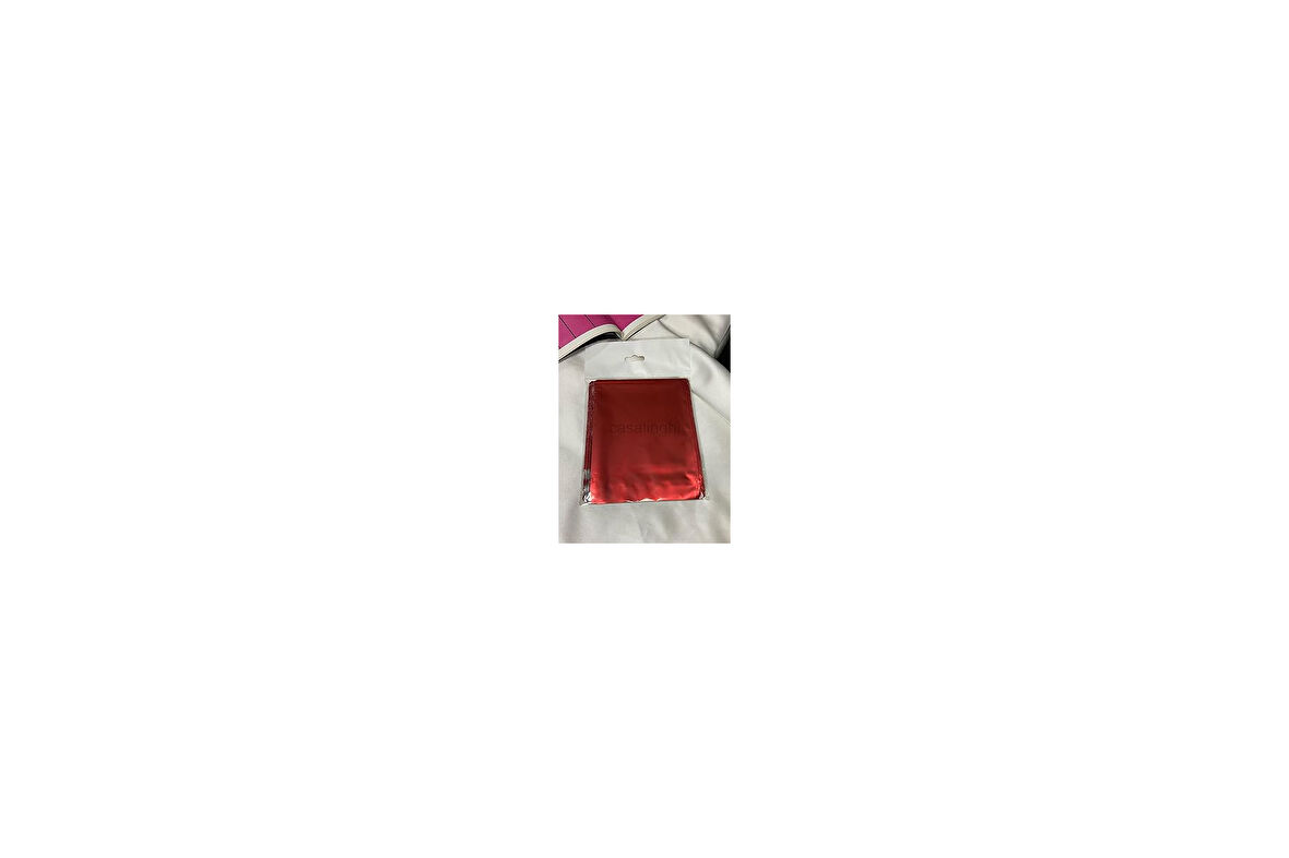bisaccia Kırmızı Tek Renk Lüx Hediye Paketi Metalize Poşet Bantlı Red Gift Wrap 11x12 Cm 50li