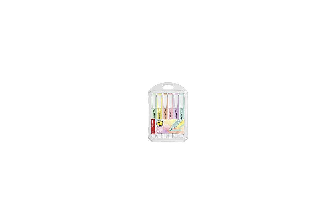 Stabilo Swing Cool Fosforlu Kalem 6'Lı Paket, Çok Renkli (1 Paket X 6 Adet)