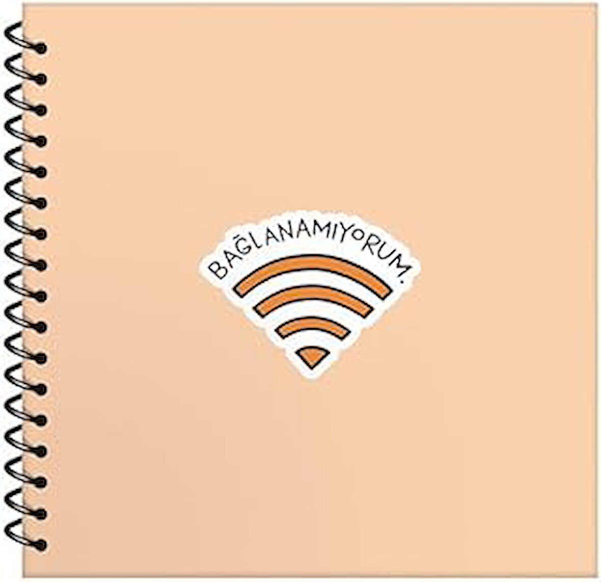 Hisli Şeyler 50 Yaprak Çizgili Sert Kapak Stickerlı Defter, Bağlanamıyorum, 16x15cm