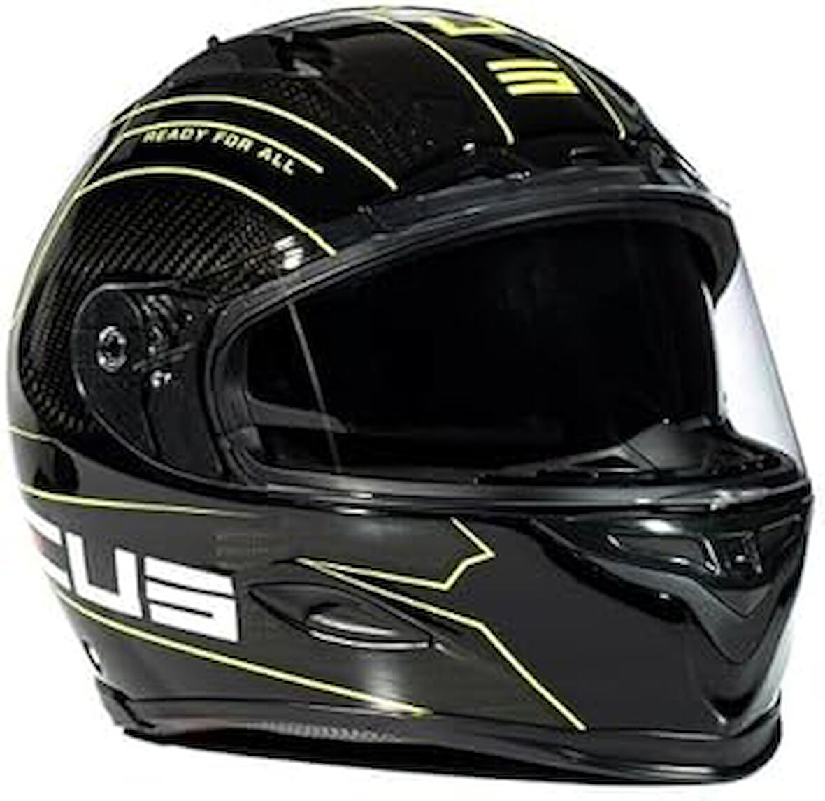 ZEUS ZS-1800B Motosiklet Kaskı Kapalı Kask Gloss Carbon AM8 Fluo Yellow S