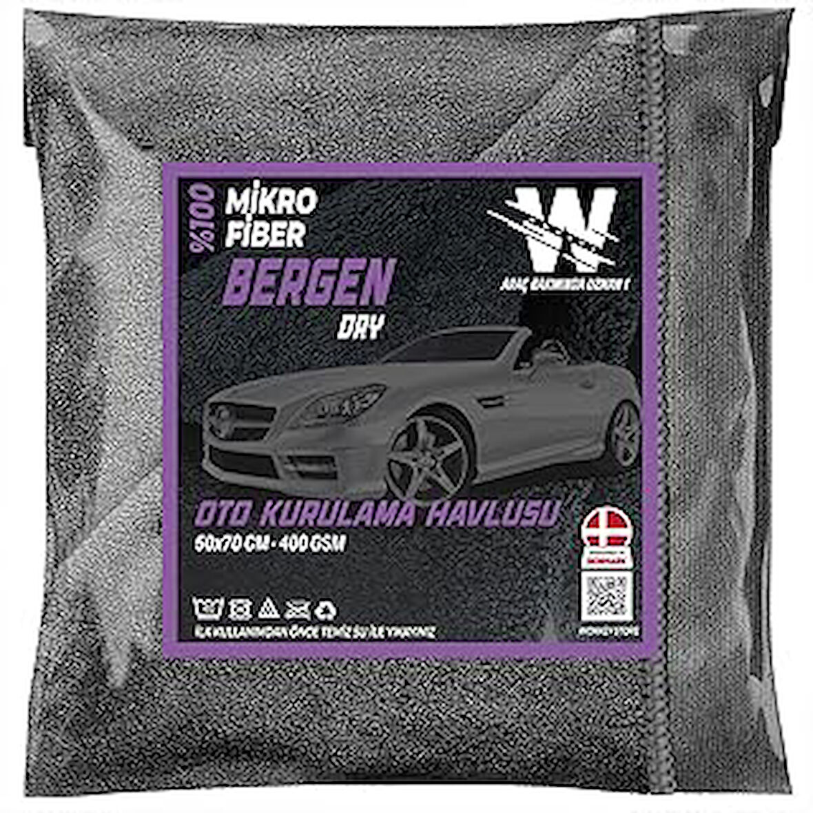 WONKEY - Emici Oto Kurulama Bezi, Mikrofiber Araç Yıkama Bezi, Araba Kaporta ve Torpido Temizlik Havlusu 50x70 cm