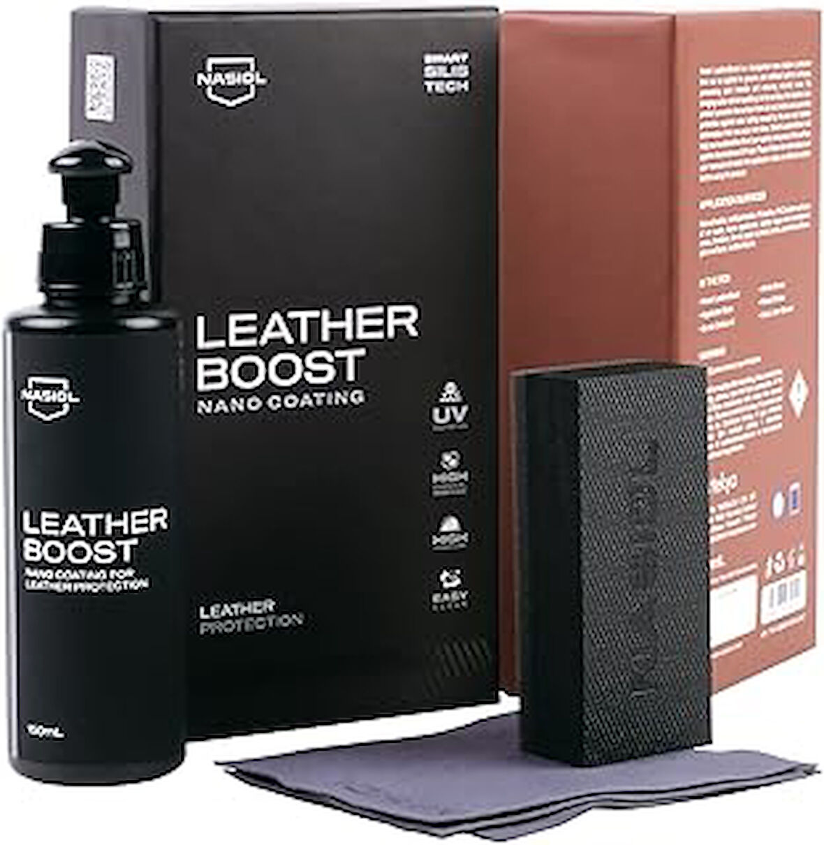 Nasiol Leatherboost Araç,Ev Deri Yüzeyler İçin Nano Kaplama-150 Ml-Deri Bakımı ve Koruması, Detailing, Deri Bakım Kiti, Hakiki Ve Yapay Deri Besleyici, Araç Deri Koltuk Koruyucu Ve Onarıcı