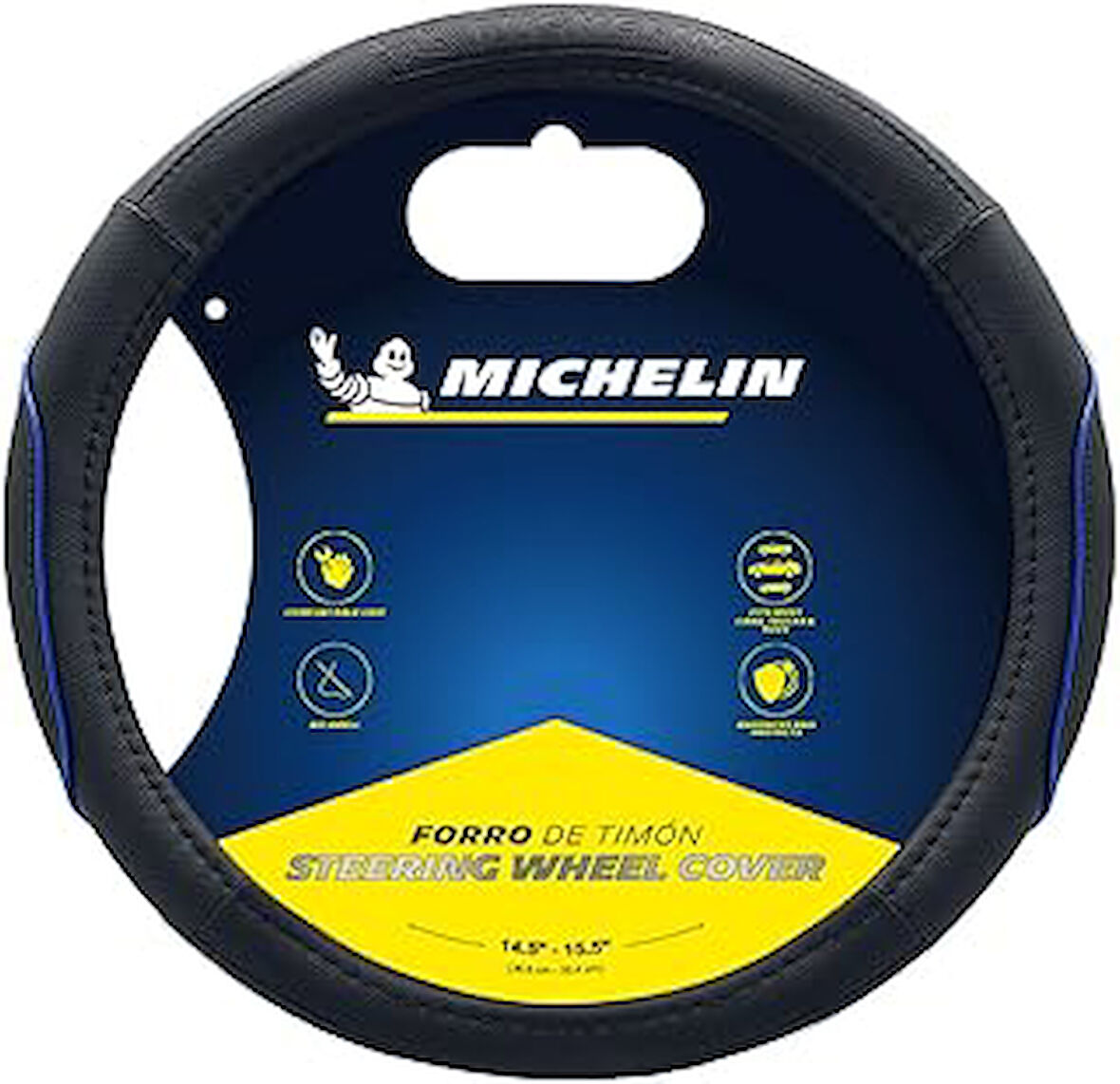Mc1003Naz Premium Suni Deri Direksiyon Kılıfı, Mavi̇