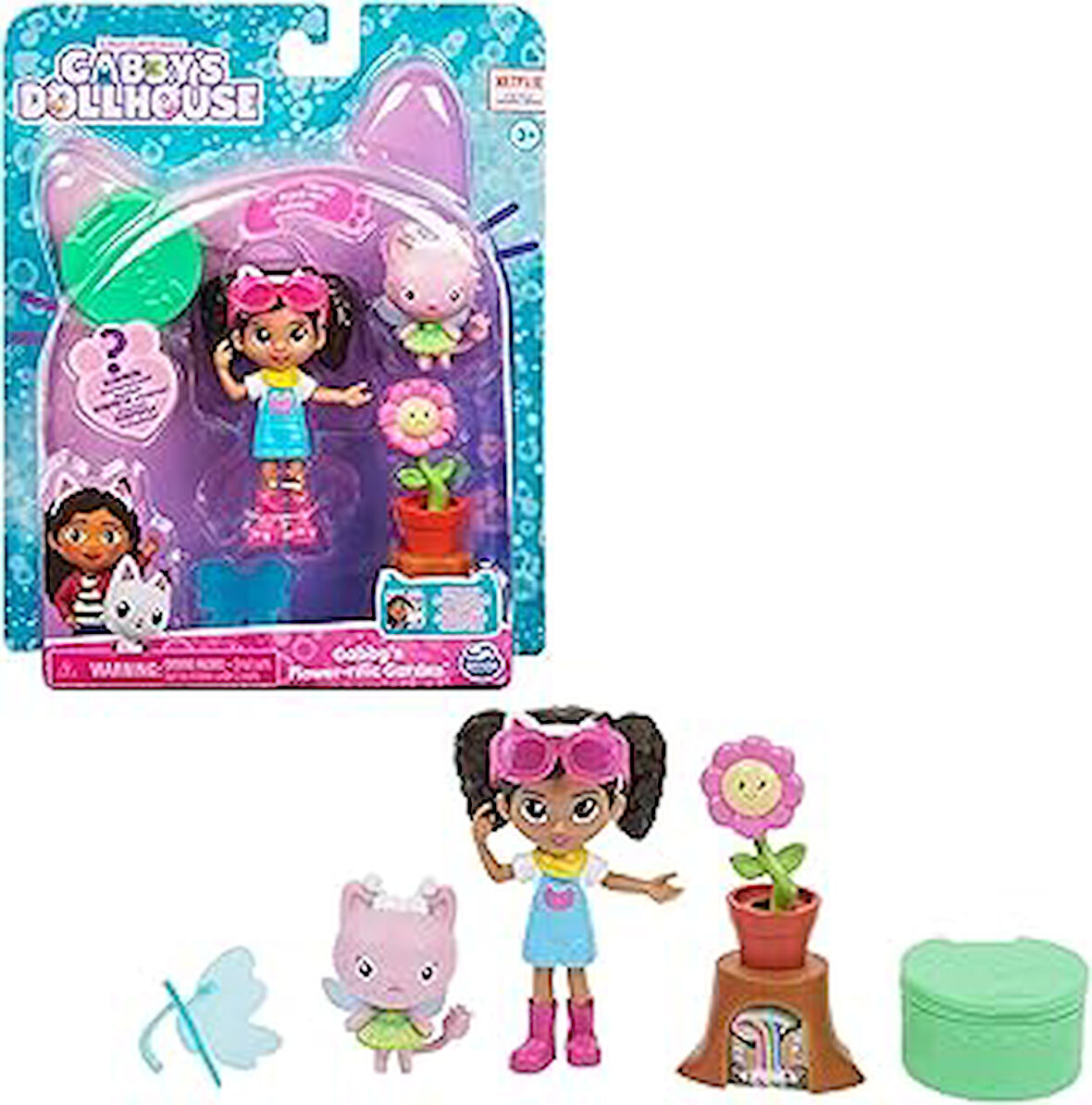 Gabby'S Dollhouse 2 Oyuncak Figürlü Flower-Rific Bahçe Seti (2 Aksesuar, Teslimat Ve Mobilya Parçası