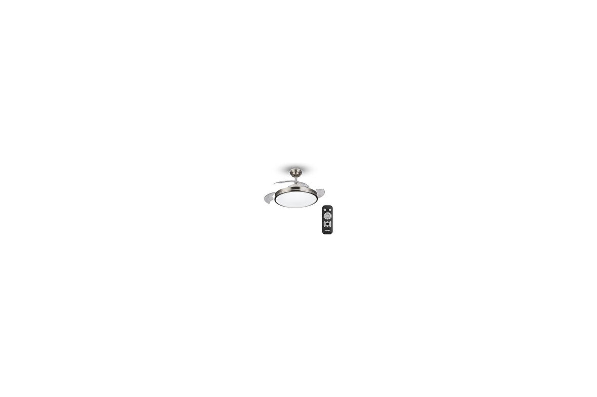 Atlas Dc Fan Ceiling Tavan Vantilatörlü Armatür, Açılır/Kapanır Kanatlı, Kumandalı, Sarı/Beyaz Işık