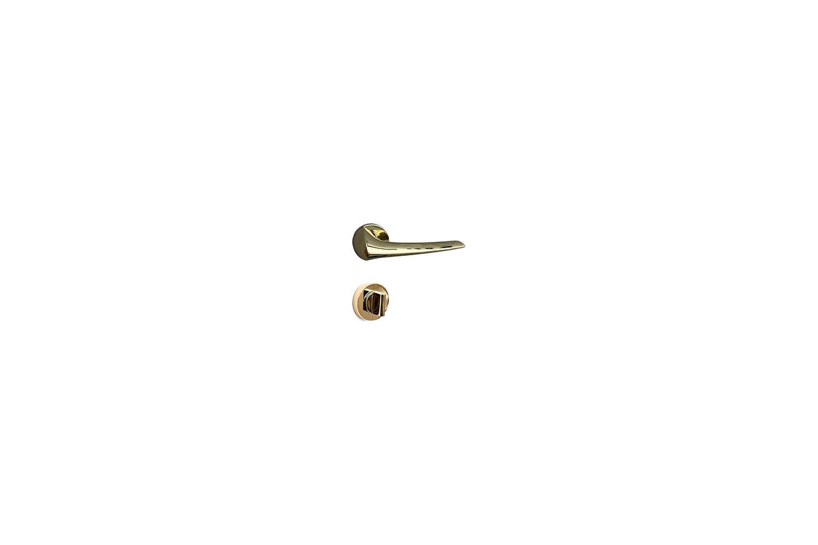 System Maja Rozetli Kapı Kolu Gold Wc
