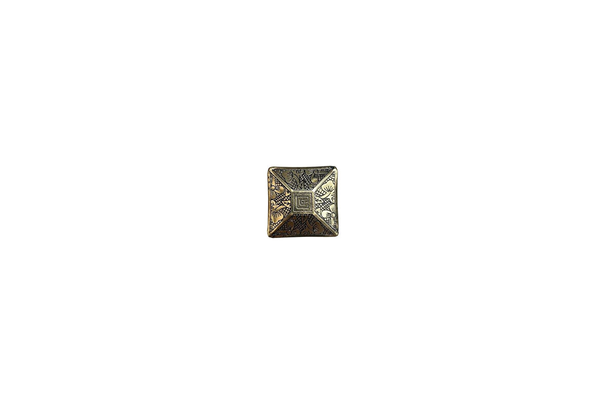 System Çap 38Mm X 38Mm Sari Düğme Kulp/Doğal Taş