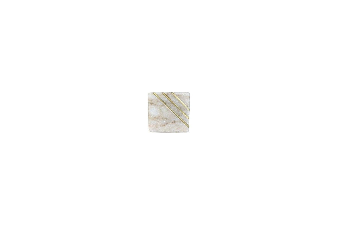 System ÇAP 40x40mm KUM/MAT SARI DÜĞME KULP/DOĞAL TAŞ