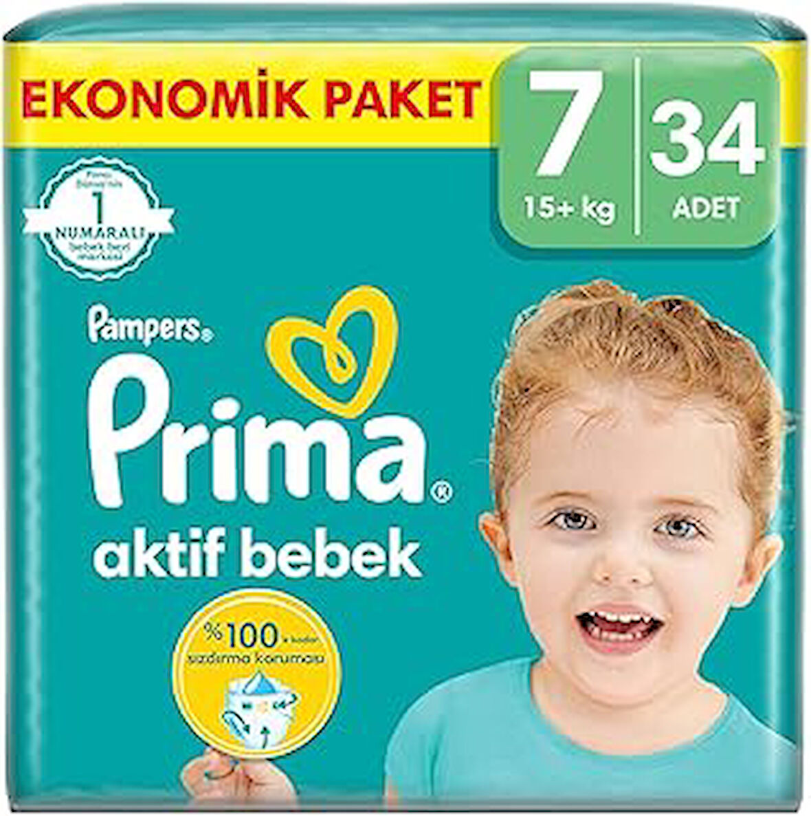 Bebek Bezi Aktif Bebek 7 Beden 34 Adet XX Large Fırsat Paketi