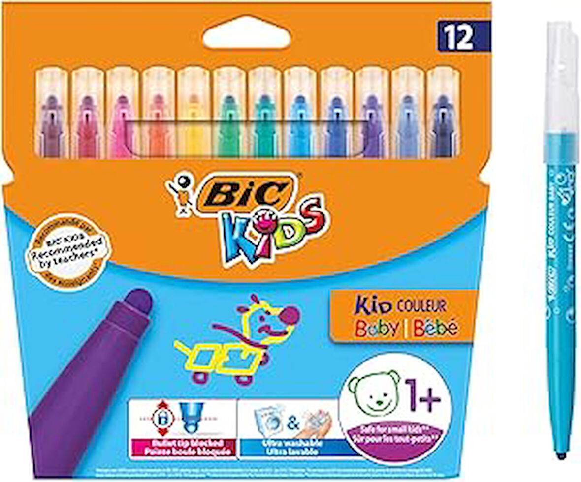 BIC Kids Kid Couleur Baby Keçeli Boya Kalemi 12 Renk