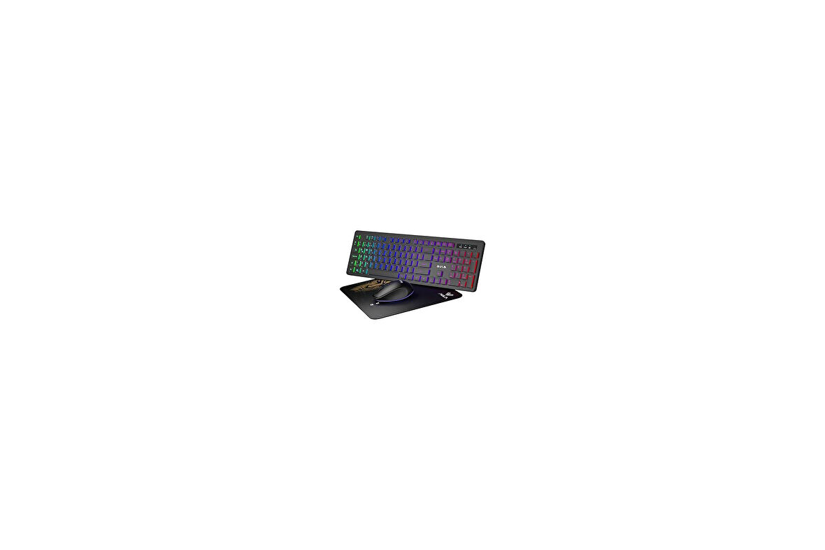 Aula AC208 Rainbow 2.4GHz Kablosuz Şarjlı Türkçe Q Klavye/Mouse ve Mousepad Seti