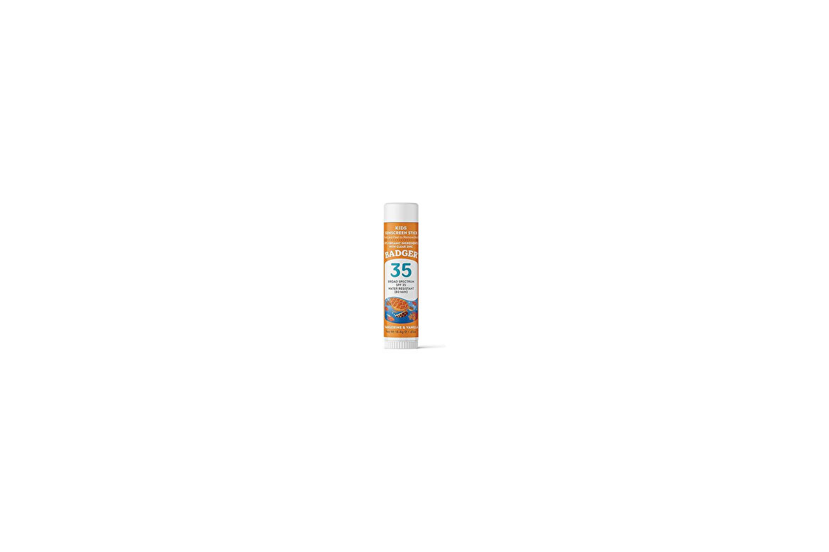 Badger Clear Zinc SPF 35 Çocuk Kolay Sürülen Stick Güneş Kremi Vanilya ve Mandalina Yağlı