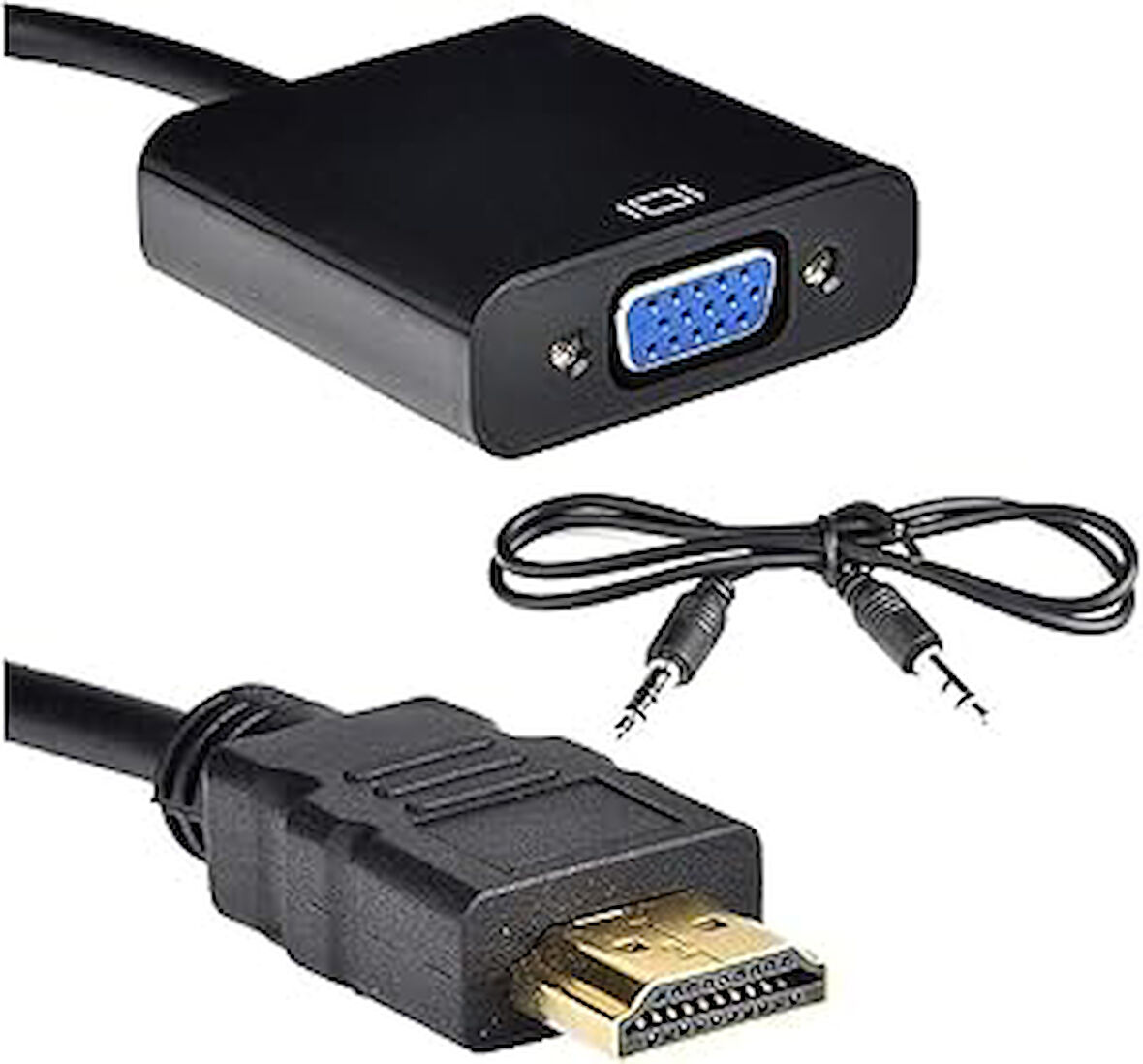 Alfais 4488 HDMI To VGA Kablo Çevirici Dönüştürücü + Ses Destekli