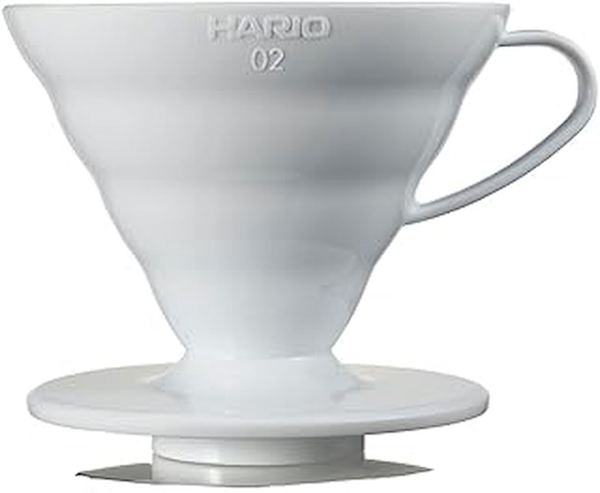 Hario V60 02 Dripper, Kahve Damlatıcı, Beyaz Plastik