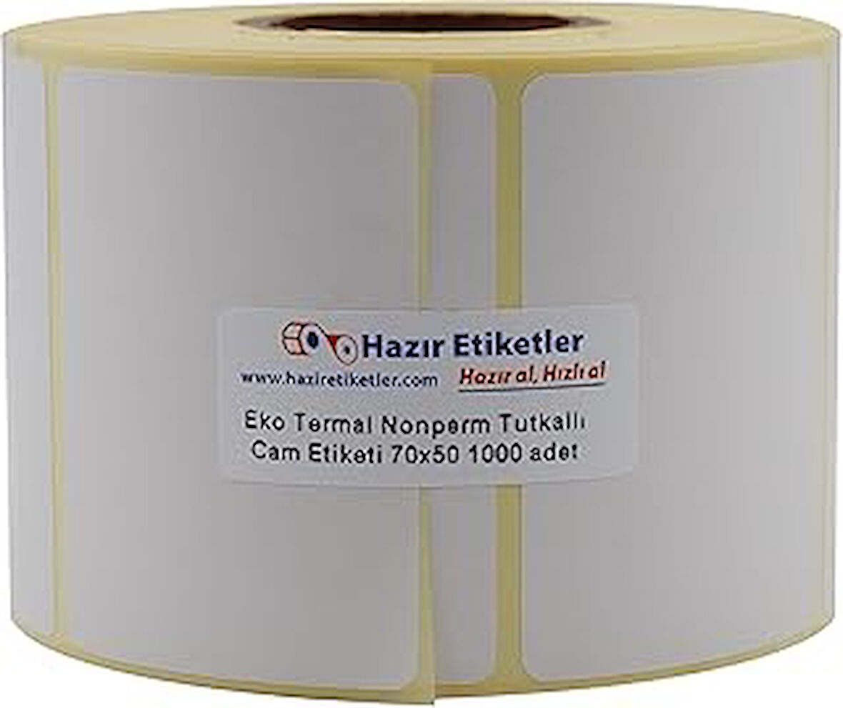 hazır etiketler , hazır al hızlı al Eko Termal Nonperm Etiket 70mm x 50mm Ruloda 1000 Adet 40mm Kuka Çapında Cam Yüzeylere İz Bırakmayan Etiket