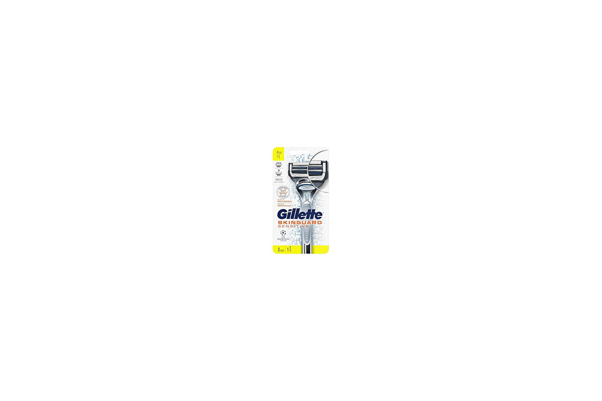 Gillette Skinguard Sensitive Tıraş Makinesi + 2 Adet Yedek Tıraş Bıçağı