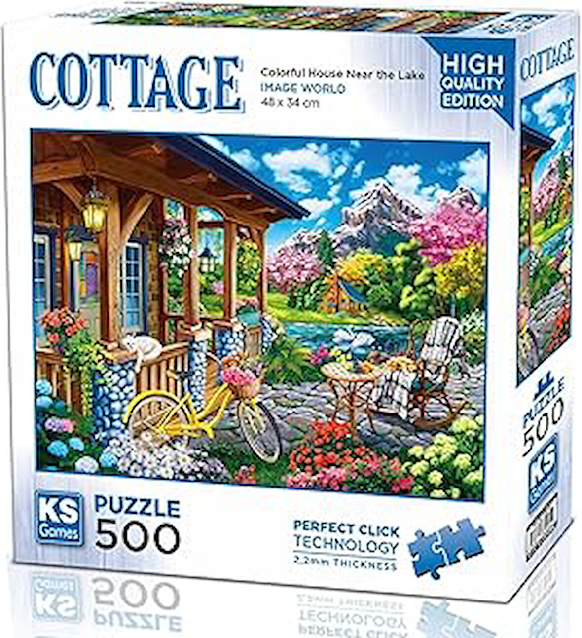 KS Games 500 Parça Göl Kenarında Renkli Ev Puzzle