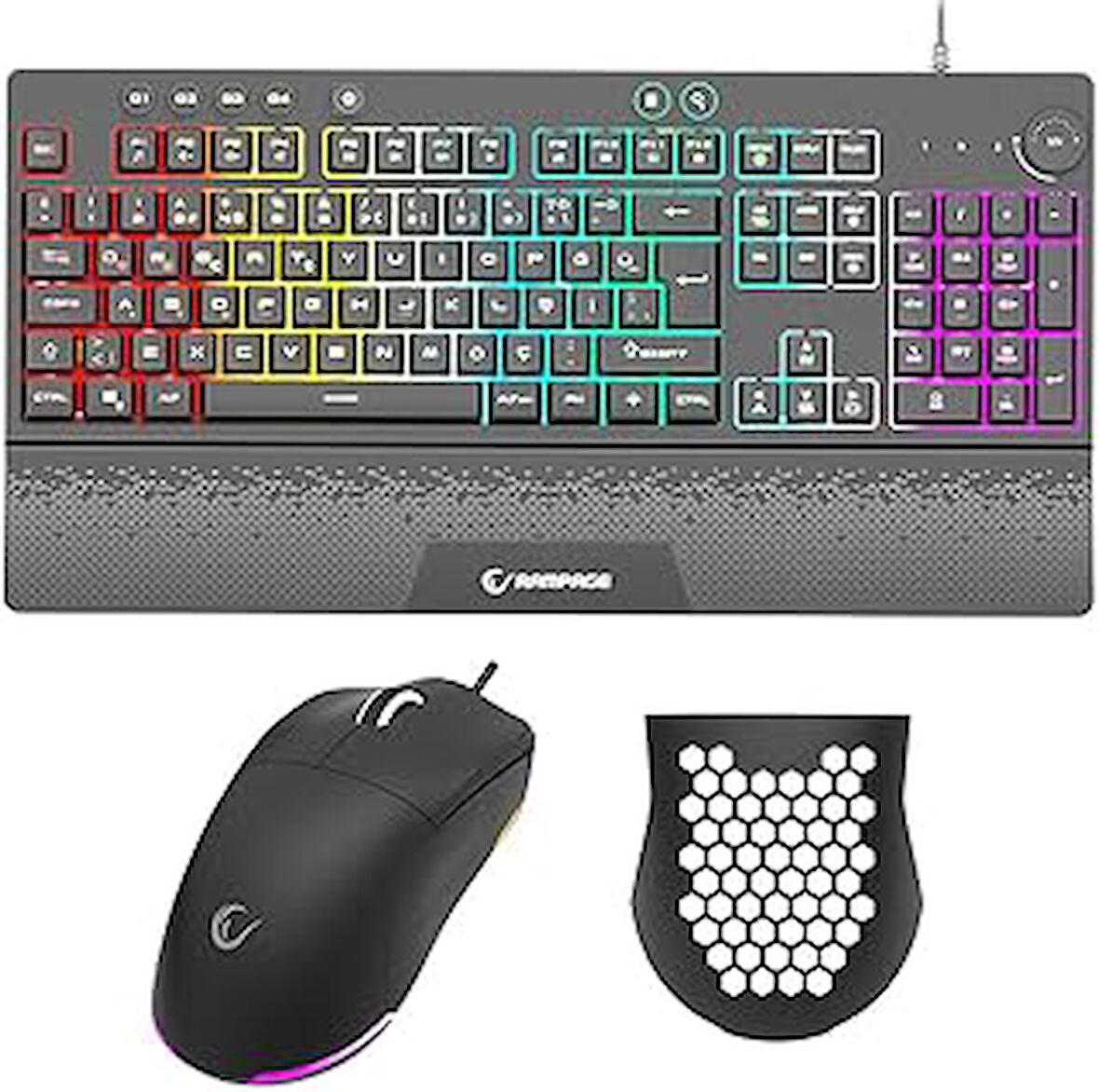 Eclipse Siyah Usb RGB Aydınlatmalı Q Gaming 4 Tuş Makrolu Oyuncu Klavye Mouse Set