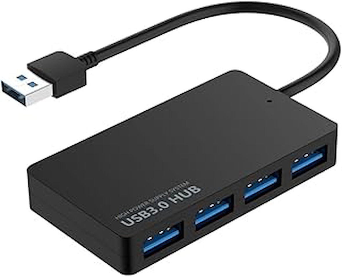 4 Portlu USB 3.0 Hub, Çoklayıcı, Çoğaltıcı, Switch İnce Tasarım 5Gbps Yüksek Hızlı Super Speed USB 3.0 Girişli Çoklayıcı Çoğaltıcı Çevirici Adaptör