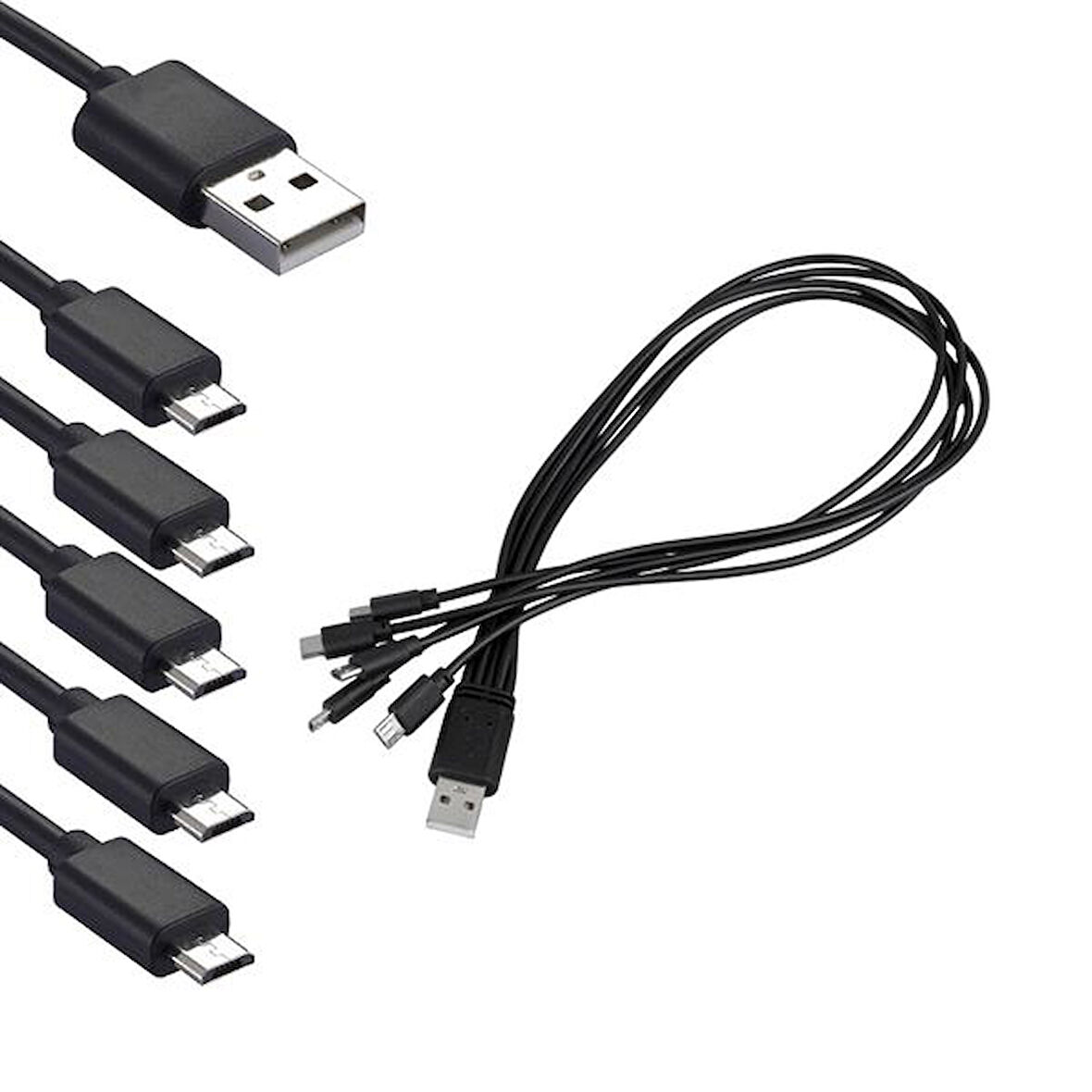 HL-25826 ÇOKLU MİCRO-USB ŞARJ KABLOSU 50 CM 5 IN 1