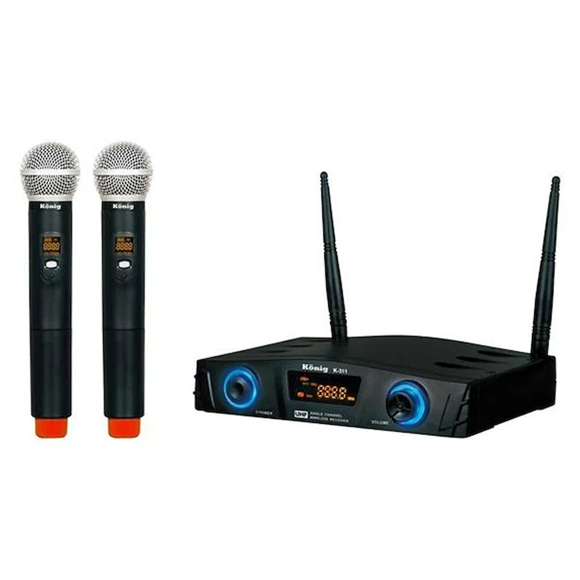 König K-312 16 Kanal Uhf Digital Çift Kanal 2 El Kablosuz Telsiz Mikrofon
