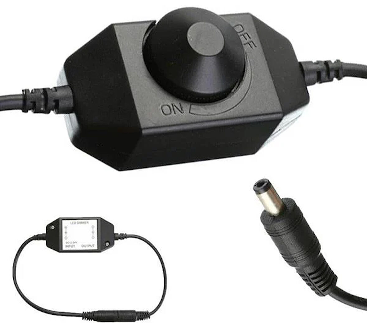 Powermaster Dc12V-Dc24V 2A Tek Renkli Şerit Led Dimmer Işık Şiddeti Kontrolü