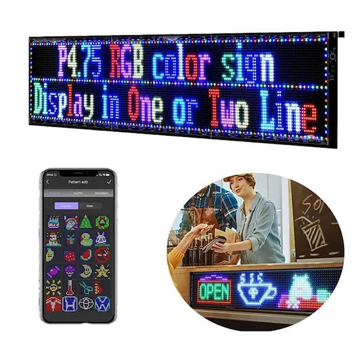 PM-23829 23,2X102cm Kayan Yazı Led Tabela