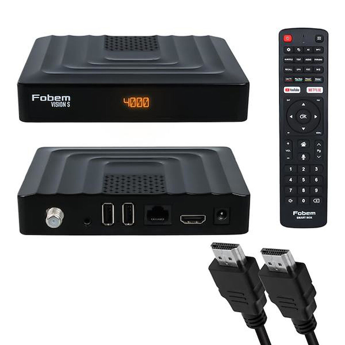 Fobem Vision S Hibrit Ses Komutlu Uydu Alıcılı Android 14 TV Box 4GB Ram 32GB Hafıza 1.5Ghz