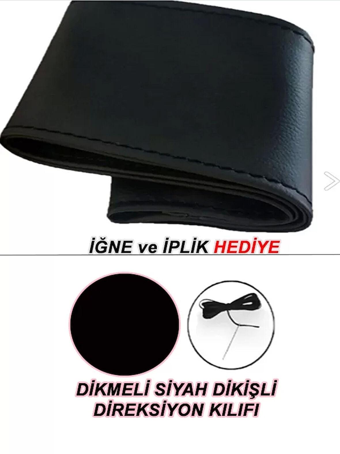 Fıat Egea Uyumlu Araç,Araba,Oto Direksiyon Kılıfı Siyah Dikiş