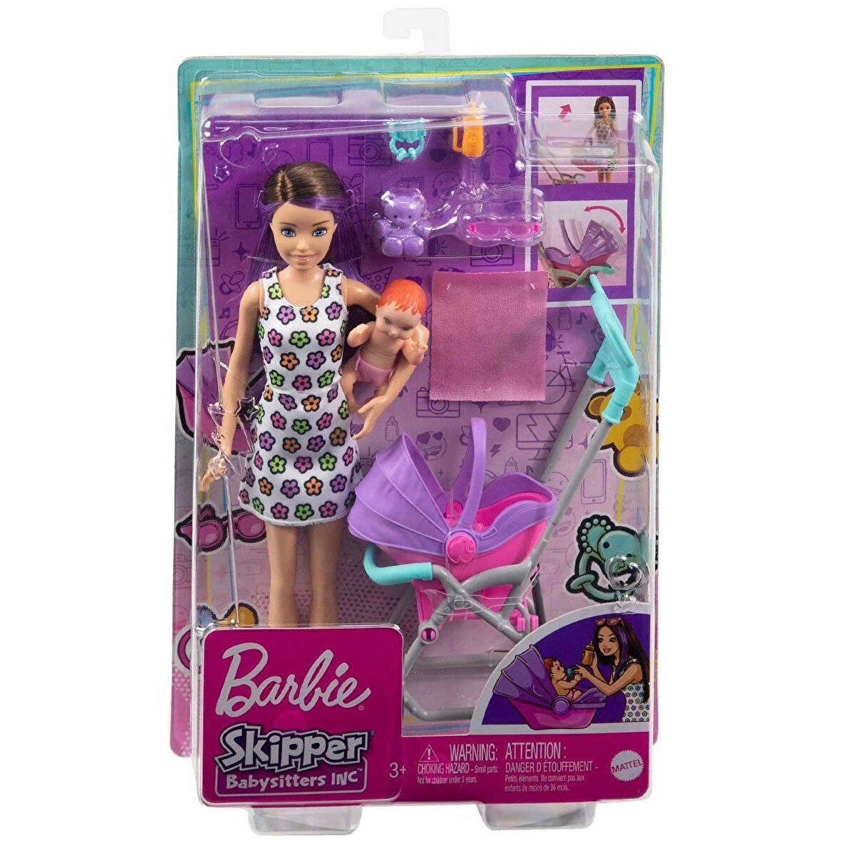 Gxt34 Mor Saçlı Skipper Bebek Bakıcısı Ve Oyun Seti