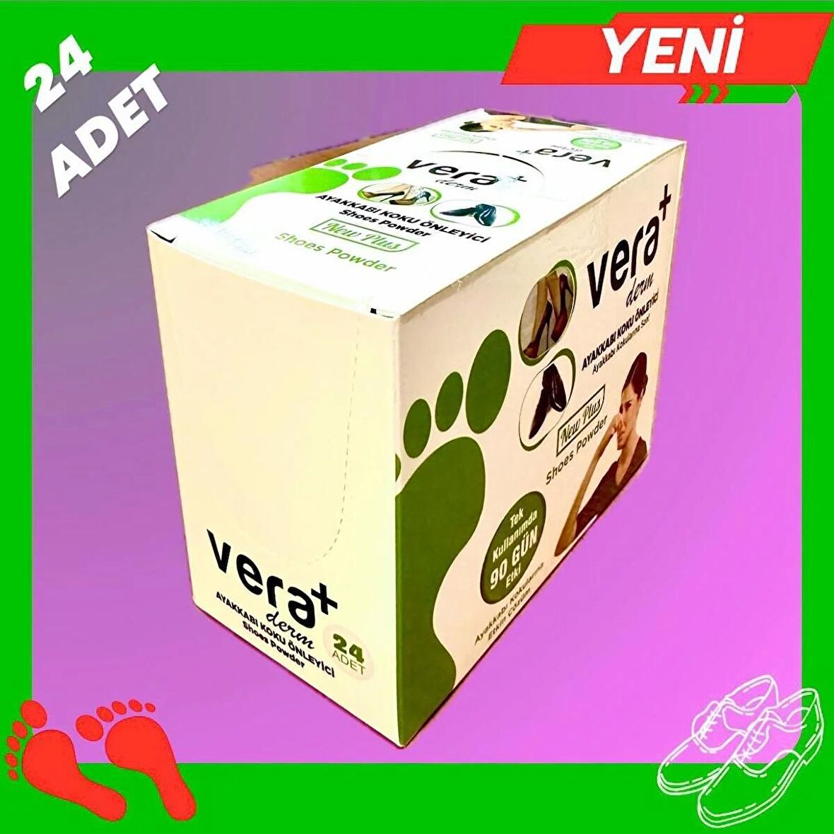 Vera Derm 24 Adet Standlı Ayak Ve Ayakkabı Koku Önleyici Toz