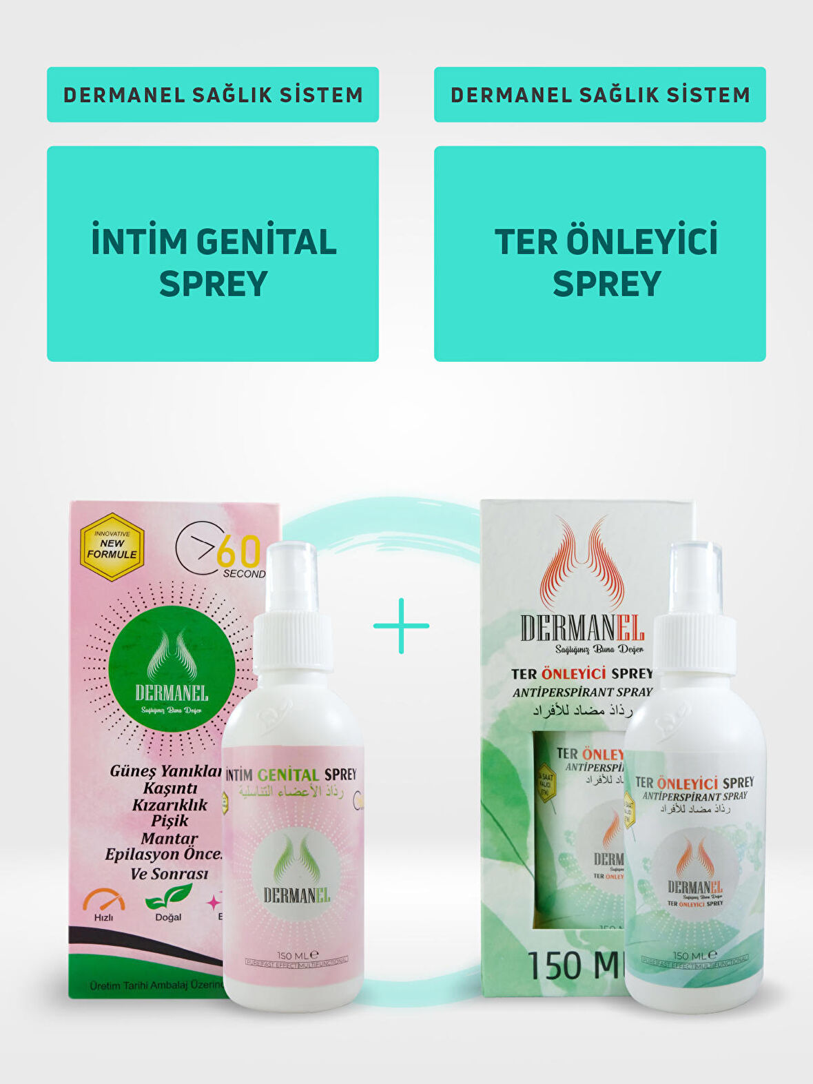 Dermanel İntim Genital Sprey+Dermanel Ter Önleyici Sprey