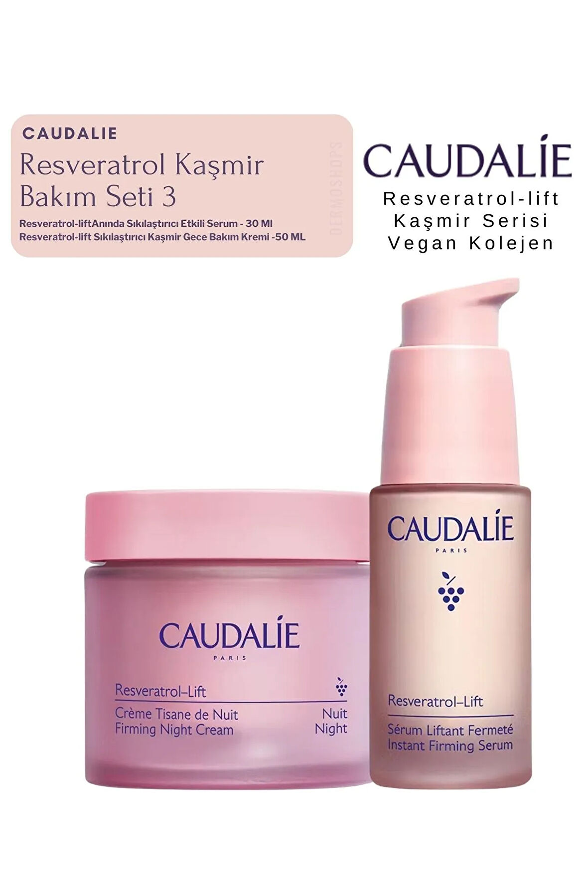 Resveratrol Kaşmir Bakım Seti 3 | Gece Krem - SERUM Orijinal BOY SET