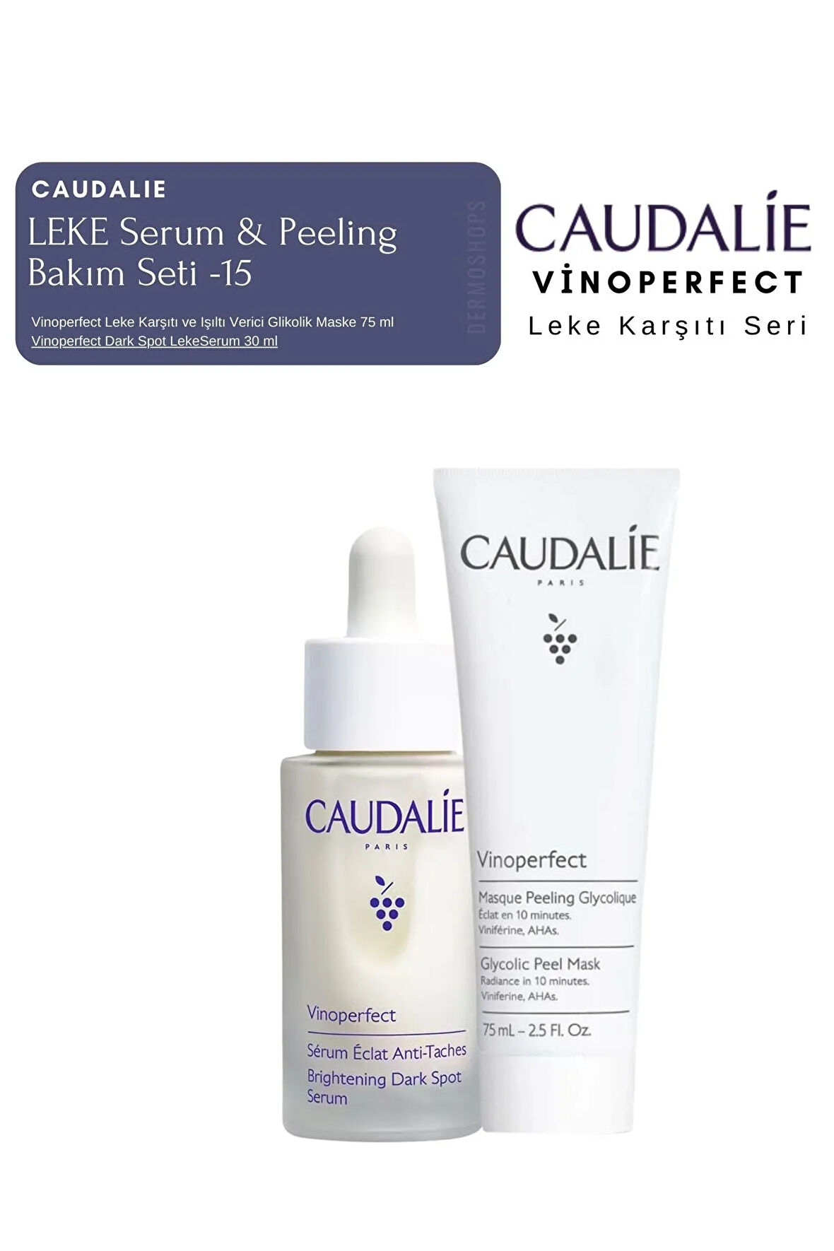 Vinoperfect Leke Bakım Seti -15 | Serum & Peeling Orijinal Boy