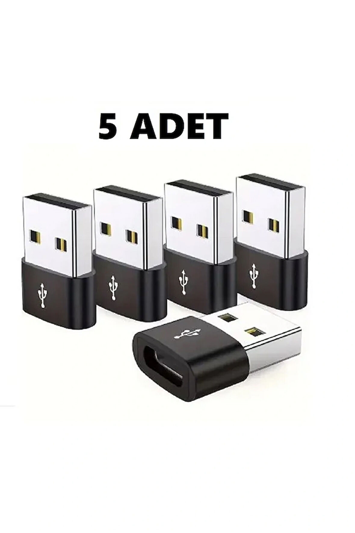 5 Adet Yeni Nesil Başlık Aparatı Apple Android Üniversal Çevirici Type-c To Usb Dönüştürücü Otg