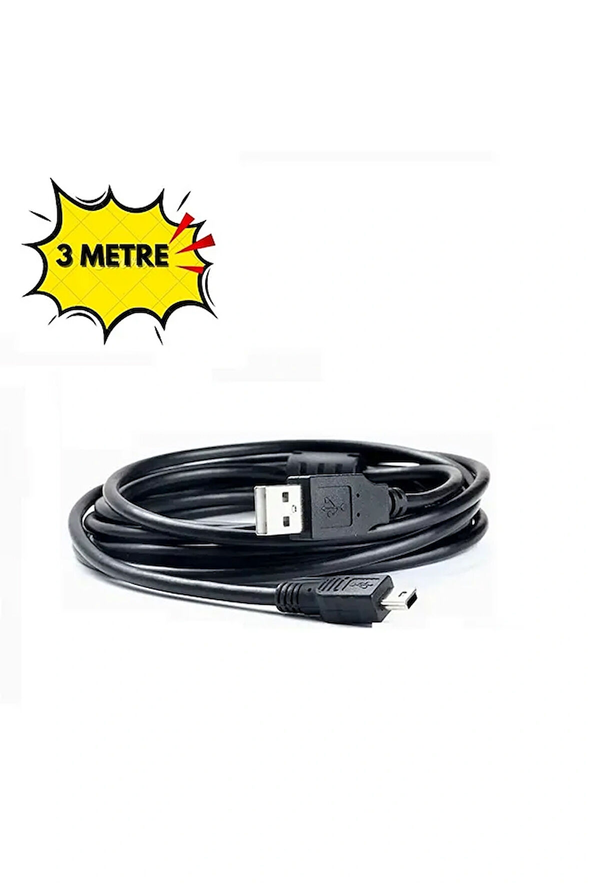 3 Metre Mini Usb 5Pin V3 Hızlı Veri Şarj Aleti Kablosu PS3 MP4 Çalar Araba DVR GPS Dijital Kamera